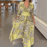 Robe Longue Imprimée à Cordon pour Femmes - Emilia Lane
