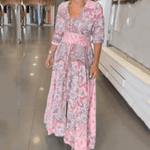 Robe Longue Imprimée à Cordon pour Femmes - Emilia Lane