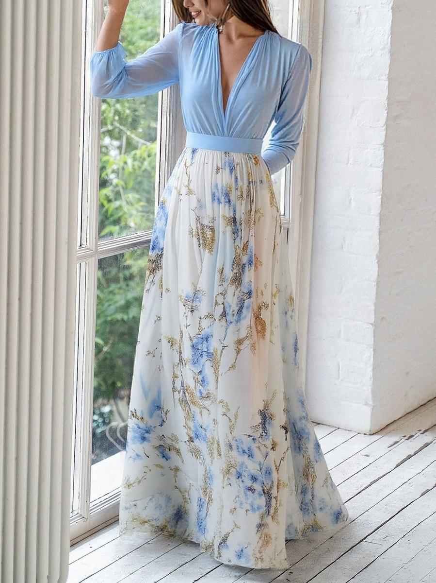 Robe longue imprimée à fleurs pour femmes - Emilia Lane
