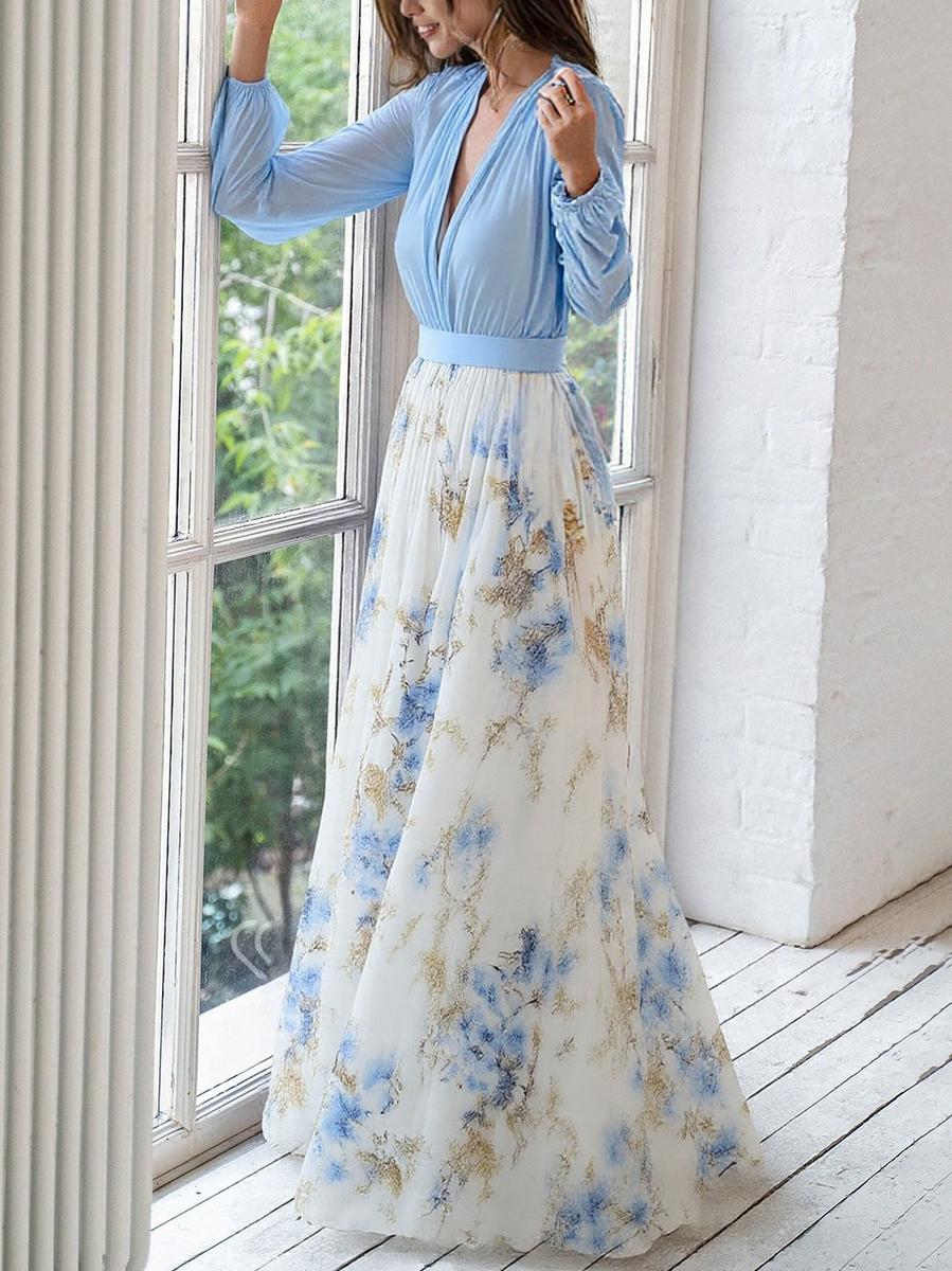 Robe longue imprimée à fleurs pour femmes - Emilia Lane