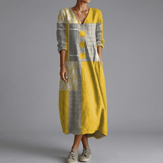 Robe Longue Imprimée à Manches Longues pour Femmes - Emilia Lane