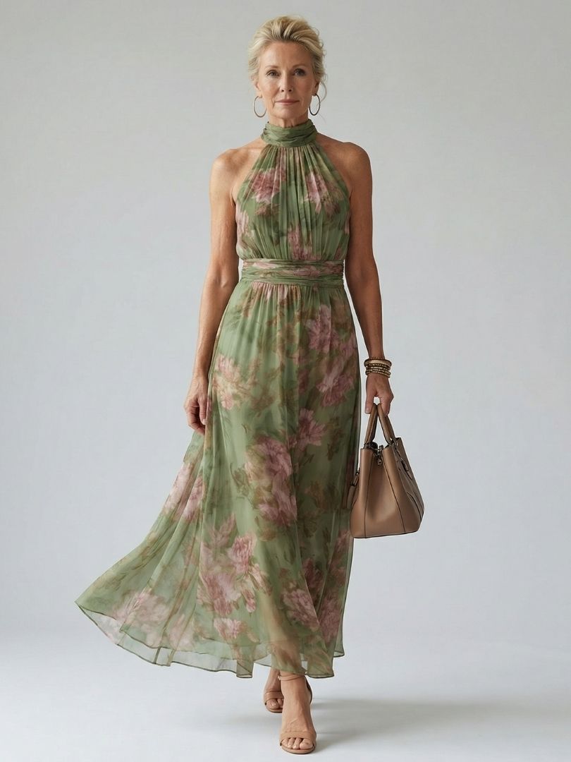 Robe Longue Imprimée Florale pour Femmes