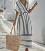 Robe Longue Plissée à Manches Courtes pour Femmes - Emilia Lane
