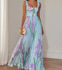 Robe longue plissée à motif floral pour femmes - Emilia Lane
