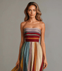 Robe Longue Plissée Sans Bretelles pour Femmes - Emilia Lane