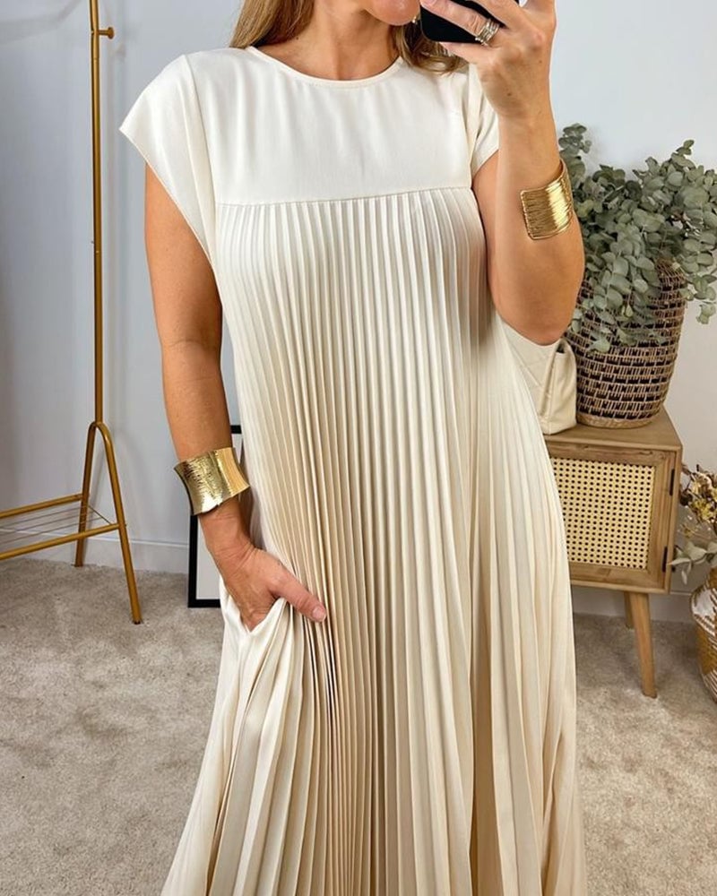 Robe Longue Plissée sans Manches pour Femme | Idéale pour le Quotidien - Emilia Lane