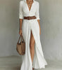 Robe Longue en Lin avec Col à Revers pour Femme | Idéale pour le Printemps