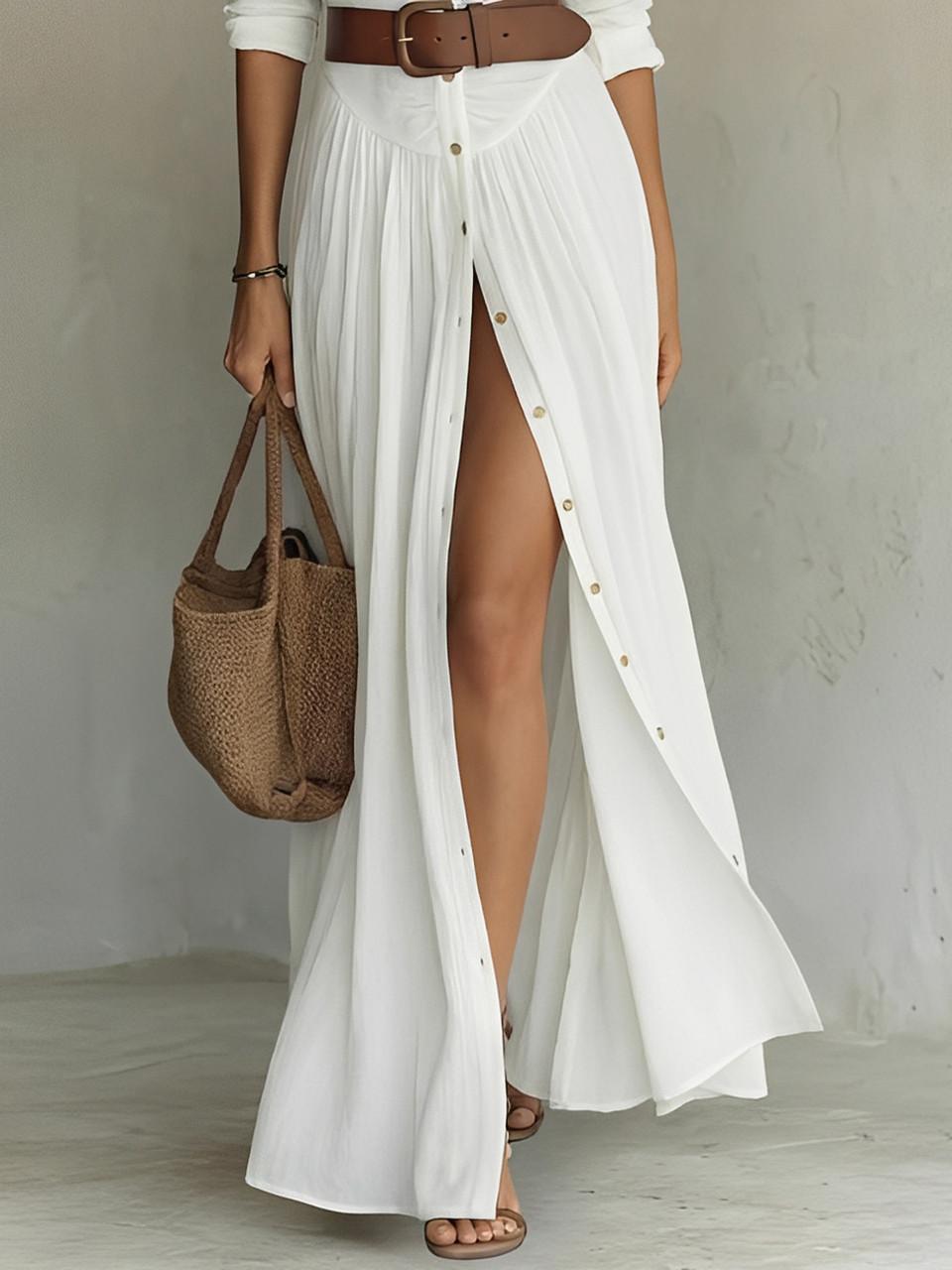Robe Longue en Lin avec Col à Revers pour Femme | Idéale pour le Printemps