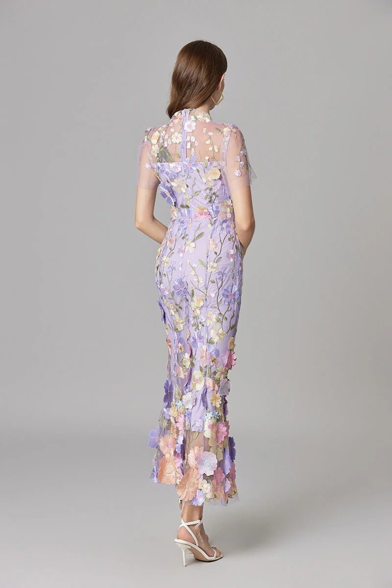 Robe Longue sans Manches à Appliqué Floral pour Femme | Idéale pour les Sorties - Emilia Lane