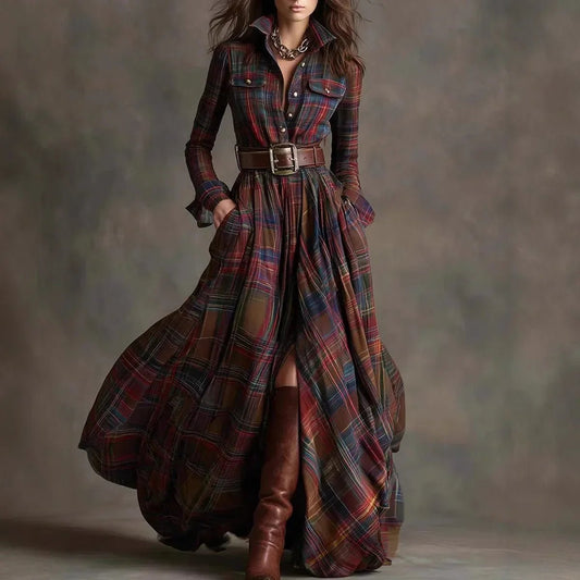 Robe Maxi à Carreaux pour Femmes - Emilia Lane