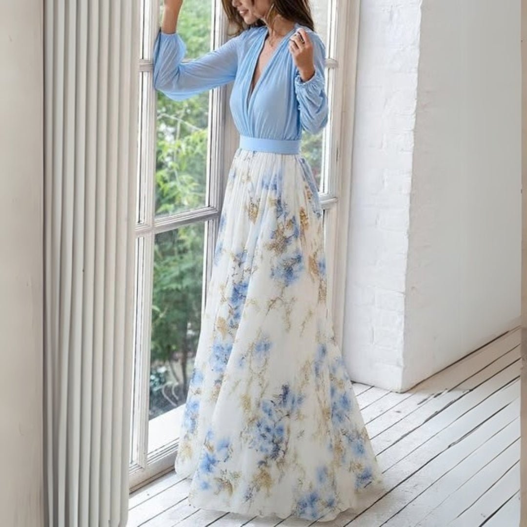 Robe Maxi Imprimée à Manches Longues pour Femmes - Emilia Lane