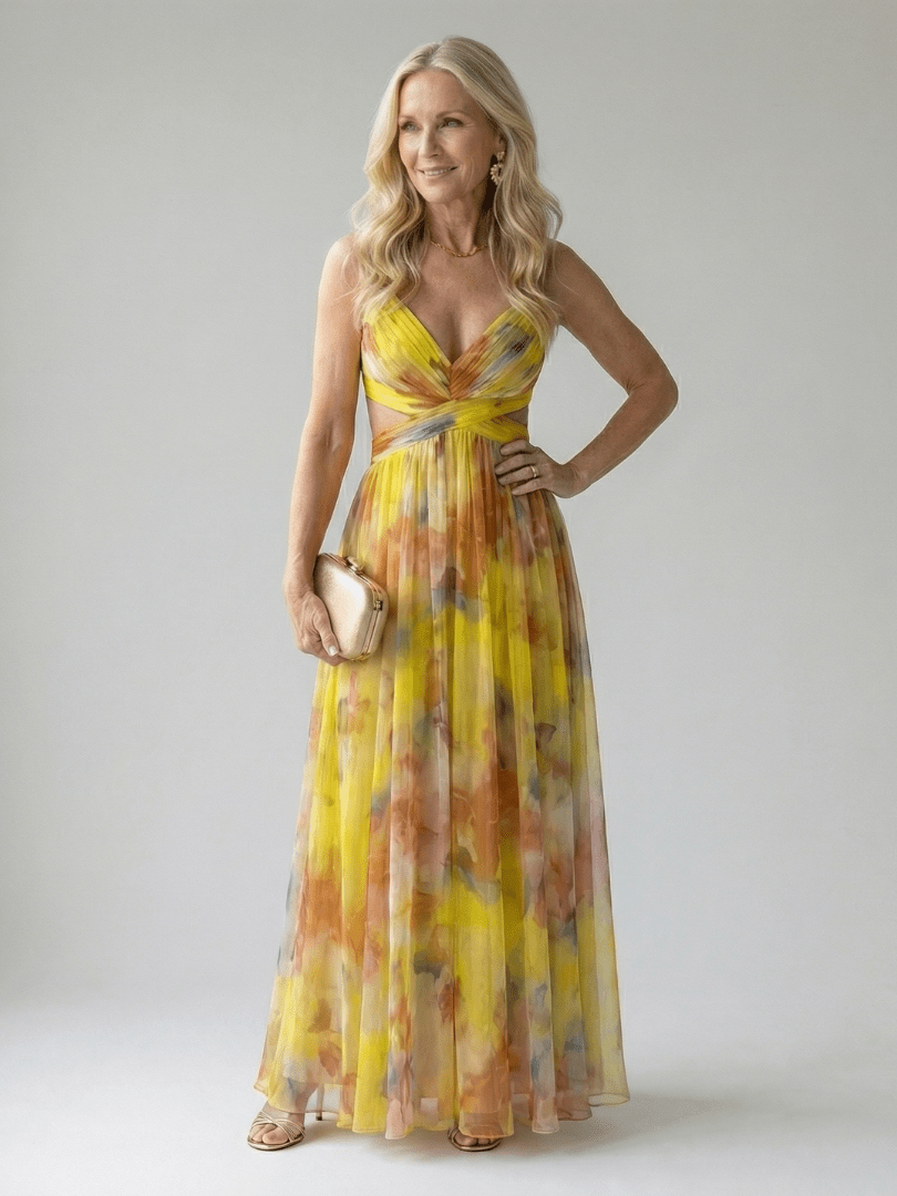 Robe Maxi Sans Manches à Imprimé pour Femme - Emilia Lane