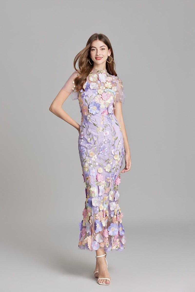 Robe Mermaid à Appliques Florales pour Femme | Idéale pour les Sorties - Emilia Lane