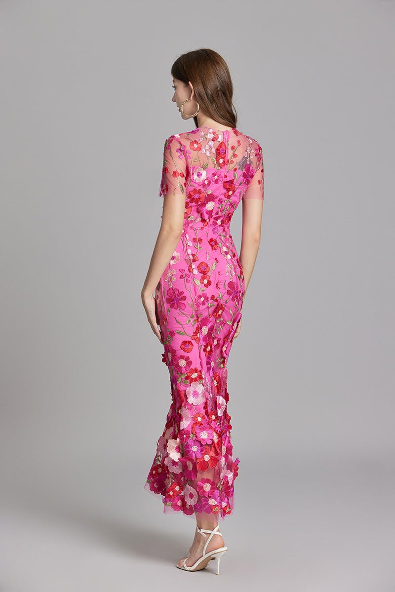Robe Mermaid à Appliques Florales pour Femme | Idéale pour les Sorties - Emilia Lane