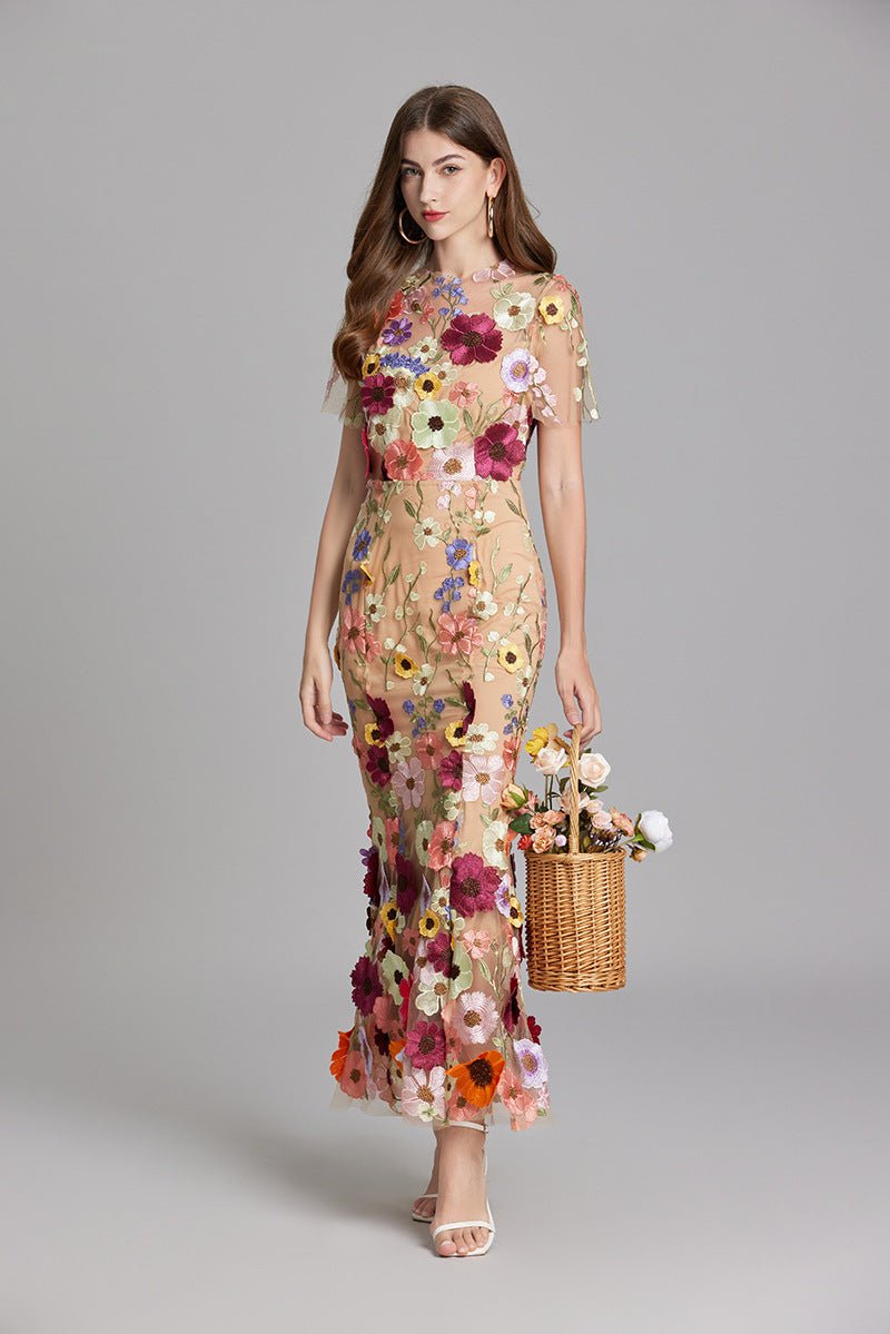 Robe Mermaid à Appliques Florales pour Femme | Idéale pour les Sorties - Emilia Lane