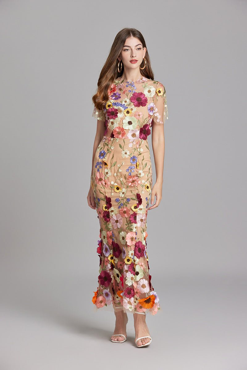 Robe Mermaid à Appliques Florales pour Femme | Idéale pour les Sorties - Emilia Lane