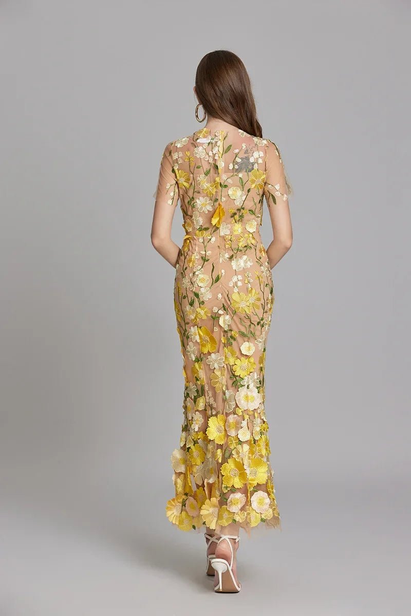 Robe Mermaid à Appliques Florales pour Femme | Idéale pour les Sorties - Emilia Lane