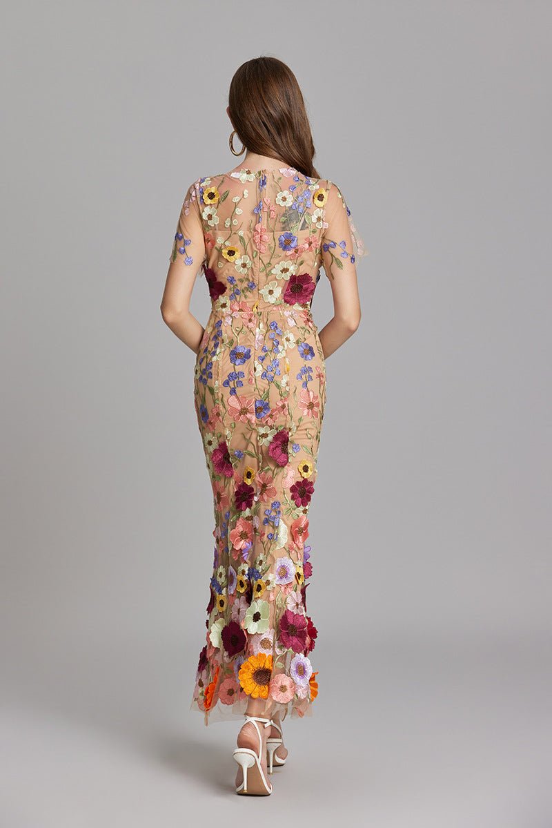 Robe Mermaid à Appliques Florales pour Femme | Idéale pour les Sorties - Emilia Lane