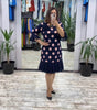 Robe mi - longue plissée à pois pour femmes - Emilia Lane