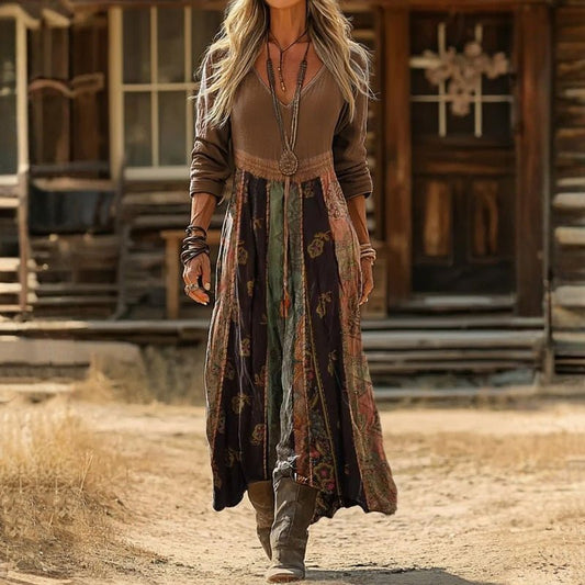 Robe mi - mollet à manches longues pour femmes - Emilia Lane