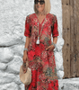 Robe Midi à Fleurs avec Manches Courtes pour Femme - Emilia Lane