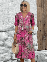 Robe Midi à Fleurs avec Manches Courtes pour Femme - Emilia Lane
