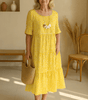Robe Midi à Manches Courtes et Encolure Ronde pour Femmes - Emilia Lane