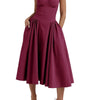 Robe Midi à Träger Ajustée et Plissée pour Femme | Idéale pour les Sorties - Emilia Lane
