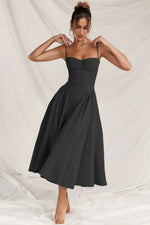 Robe Midi à Träger Ajustée et Plissée pour Femme | Idéale pour les Sorties - Emilia Lane