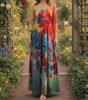 Robe Midi Élégante à Col V pour Femme - Emilia Lane