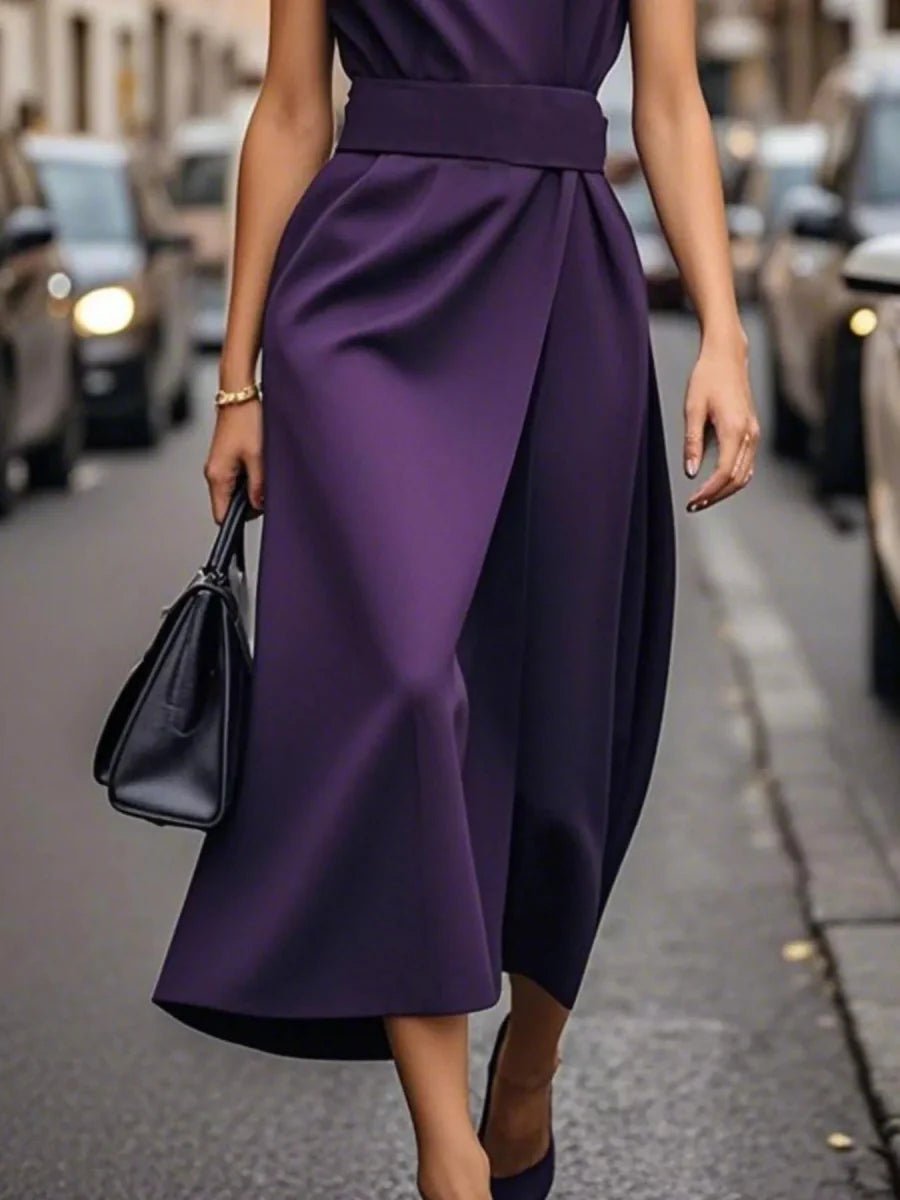 Robe Midi Élégante Sans Manches pour Femmes - Emilia Lane