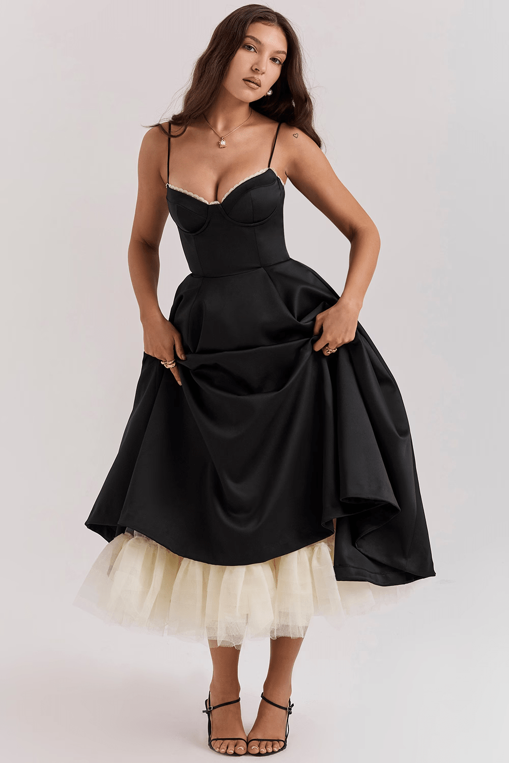 Robe Midi en Satin pour Femmes - Emilia Lane