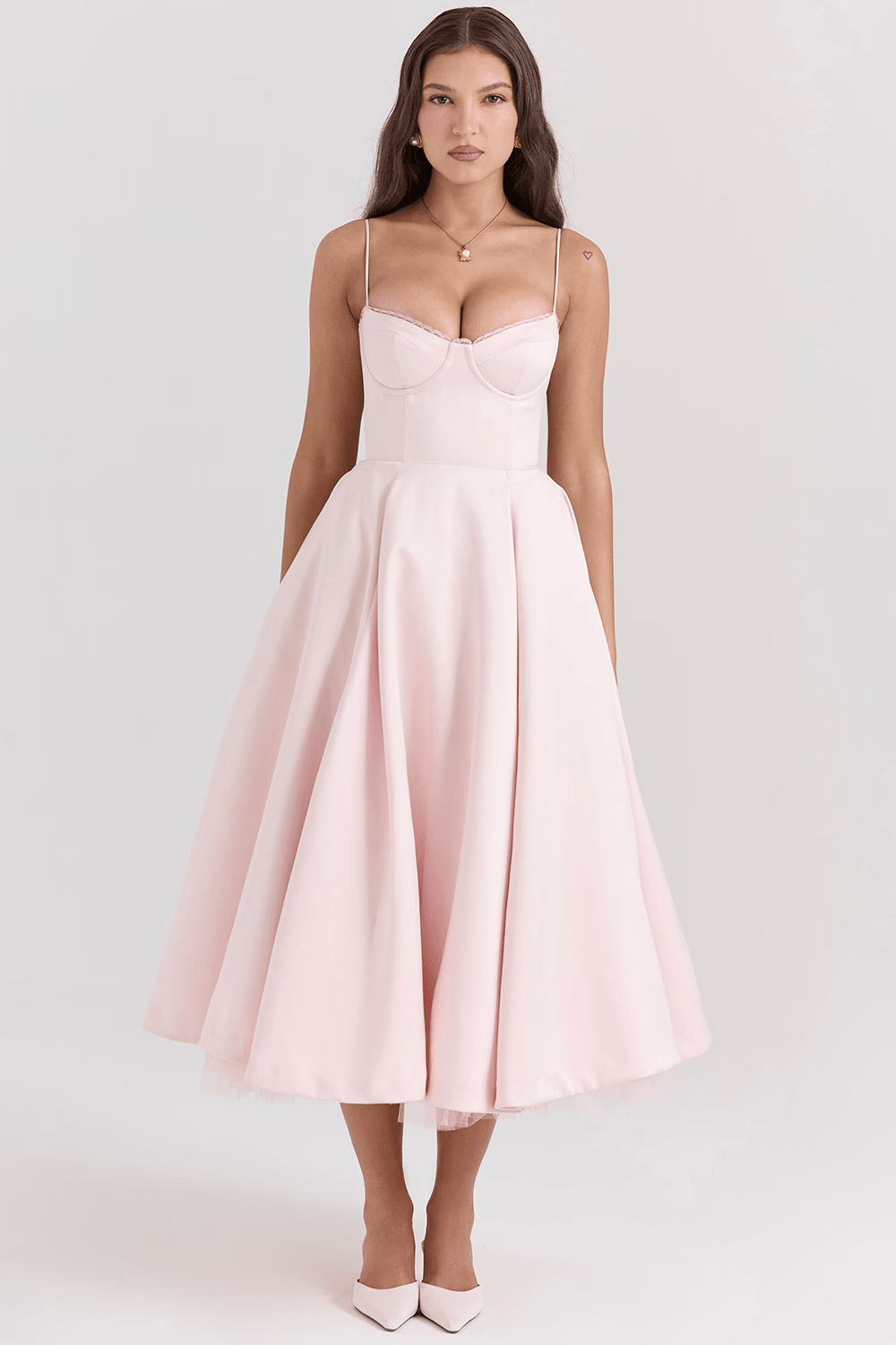 Robe Midi en Satin pour Femmes - Emilia Lane