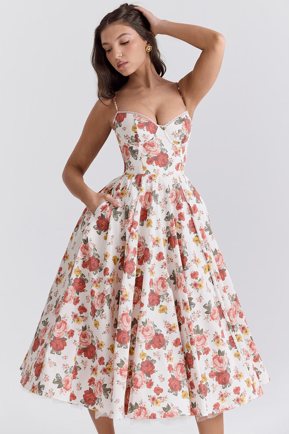 Robe Midi en Satin pour Femmes - Emilia Lane