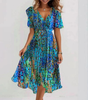 Robe Midi Évasée Col V pour Femmes - Emilia Lane