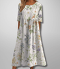 Robe Midi Imprimée à Col Rond pour Femmes - Emilia Lane