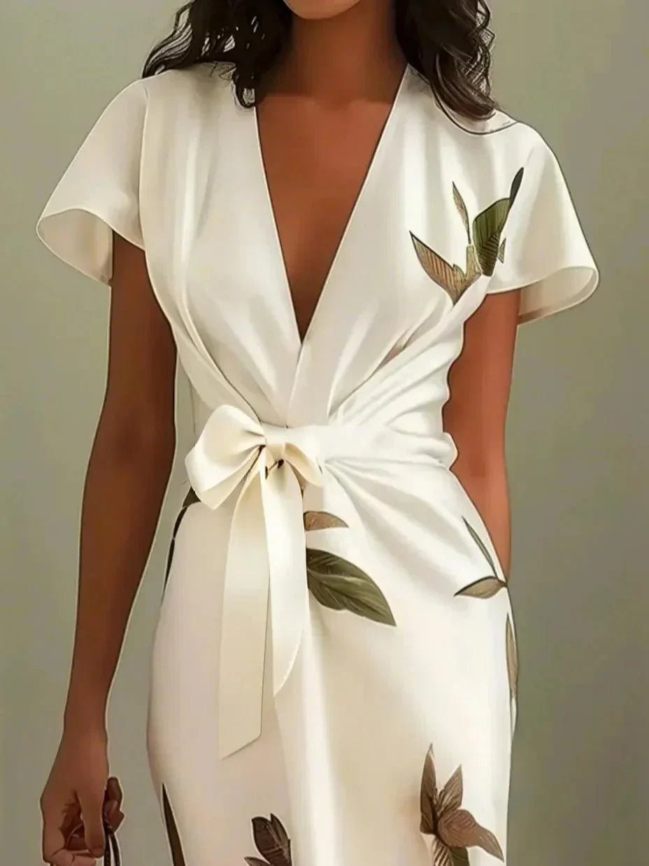 Robe Midi Imprimée Ceinturée pour Femmes - Emilia Lane