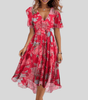 Robe Midi Imprimée Col V pour Femmes - Emilia Lane
