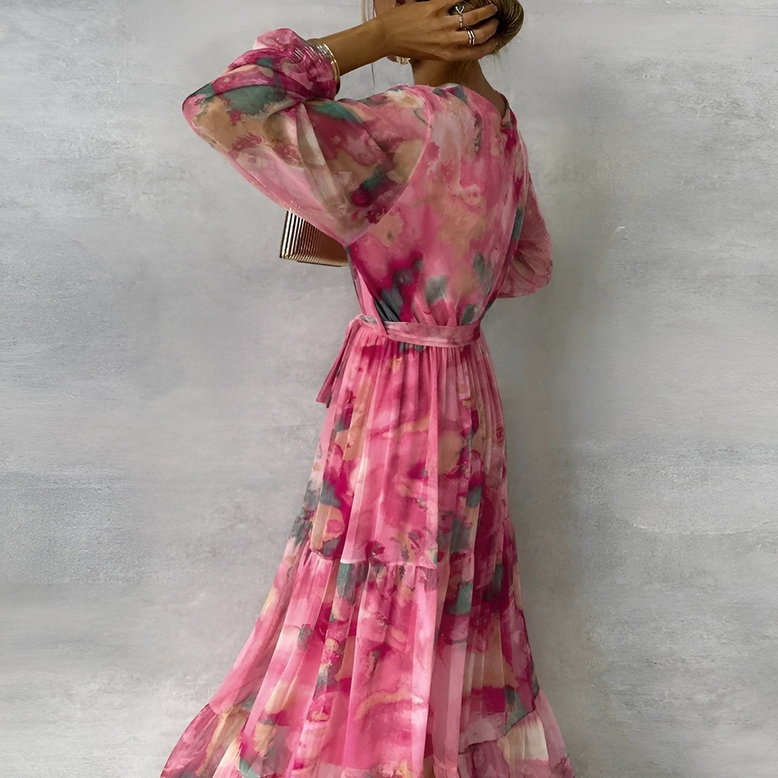 Robe Midi Plissée Imprimée pour Femmes - Emilia Lane