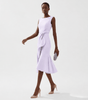 Robe Midi Sans Manches à Détail Drapé pour Femme | Idéale pour les Sorties - Emilia Lane