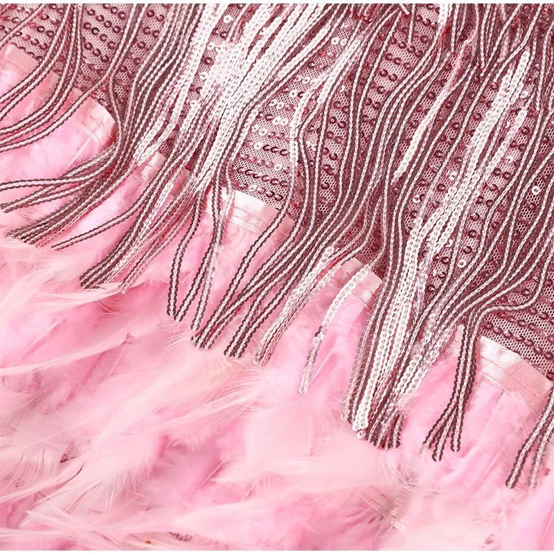 Robe Mini à Détails en Plumes pour Femmes - Emilia Lane