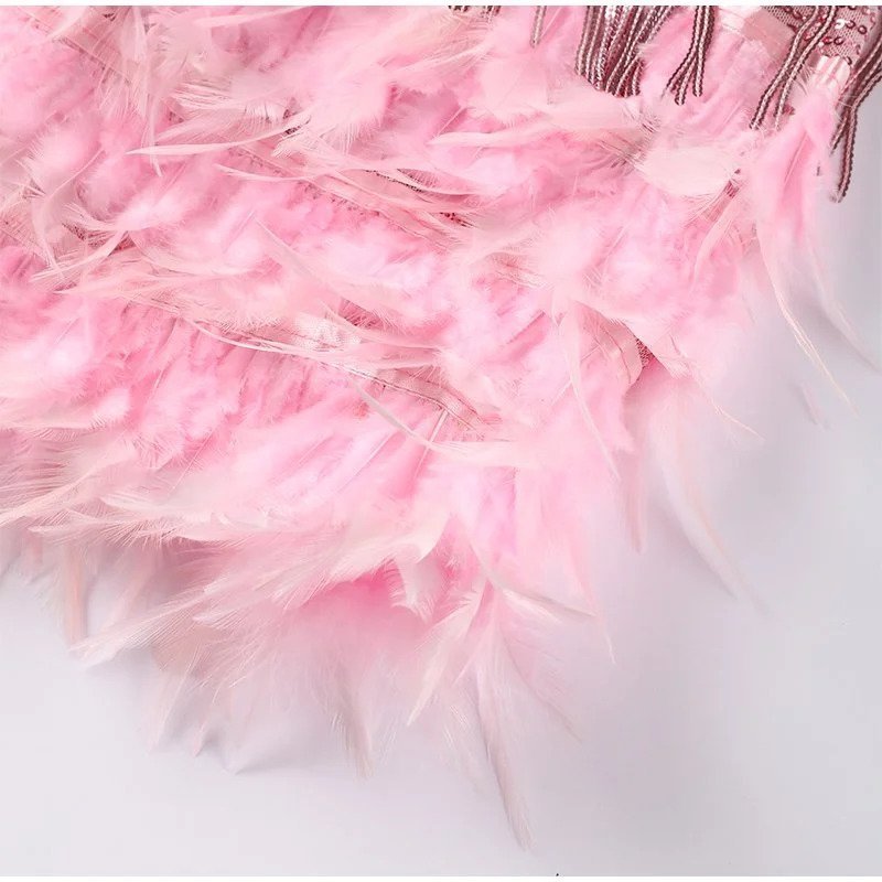 Robe Mini à Détails en Plumes pour Femmes - Emilia Lane