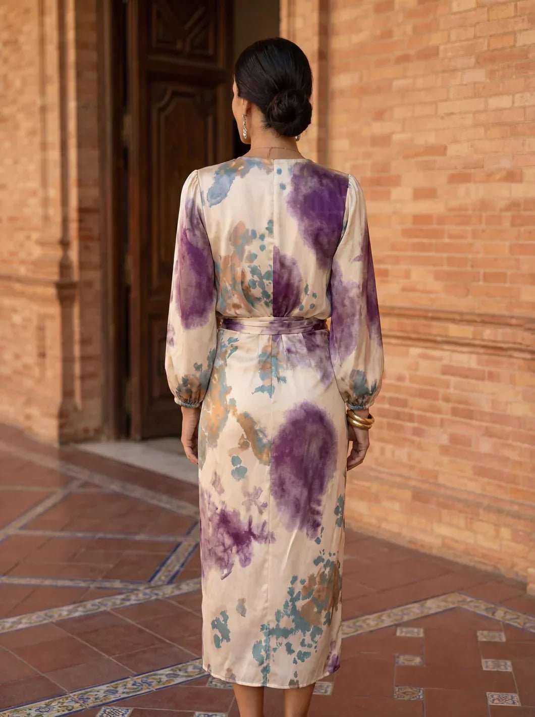 Robe Portefeuille Soyeuse avec Ceinture pour Femmes - Emilia Lane