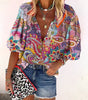 Blouse imprimée à manches trois-quarts pour Femmes
