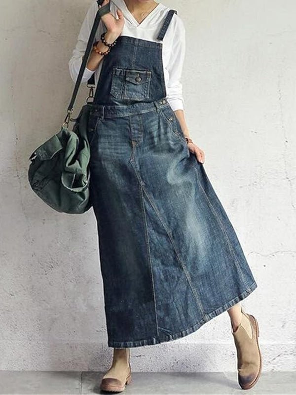 Salopette en Denim à Bretelles Réglables pour Femmes - Emilia Lane