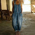 Salopette en Denim - Look avec Bretelles Réglables pour Femmes - Emilia Lane