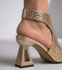 Sandales à Talon Épais Design Tissé pour Femmes - Emilia Lane
