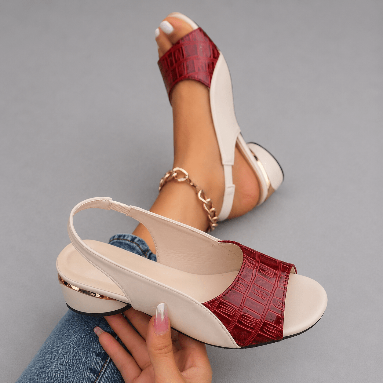 Sandales à Talons Moyen en Cuir pour Femmes | Idéales pour l'Été - Emilia Lane