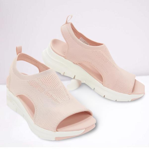 Sandales Compensées en Maille et Semelle Orthopédique pour Femme | Idéales pour l'Été - Emilia Lane