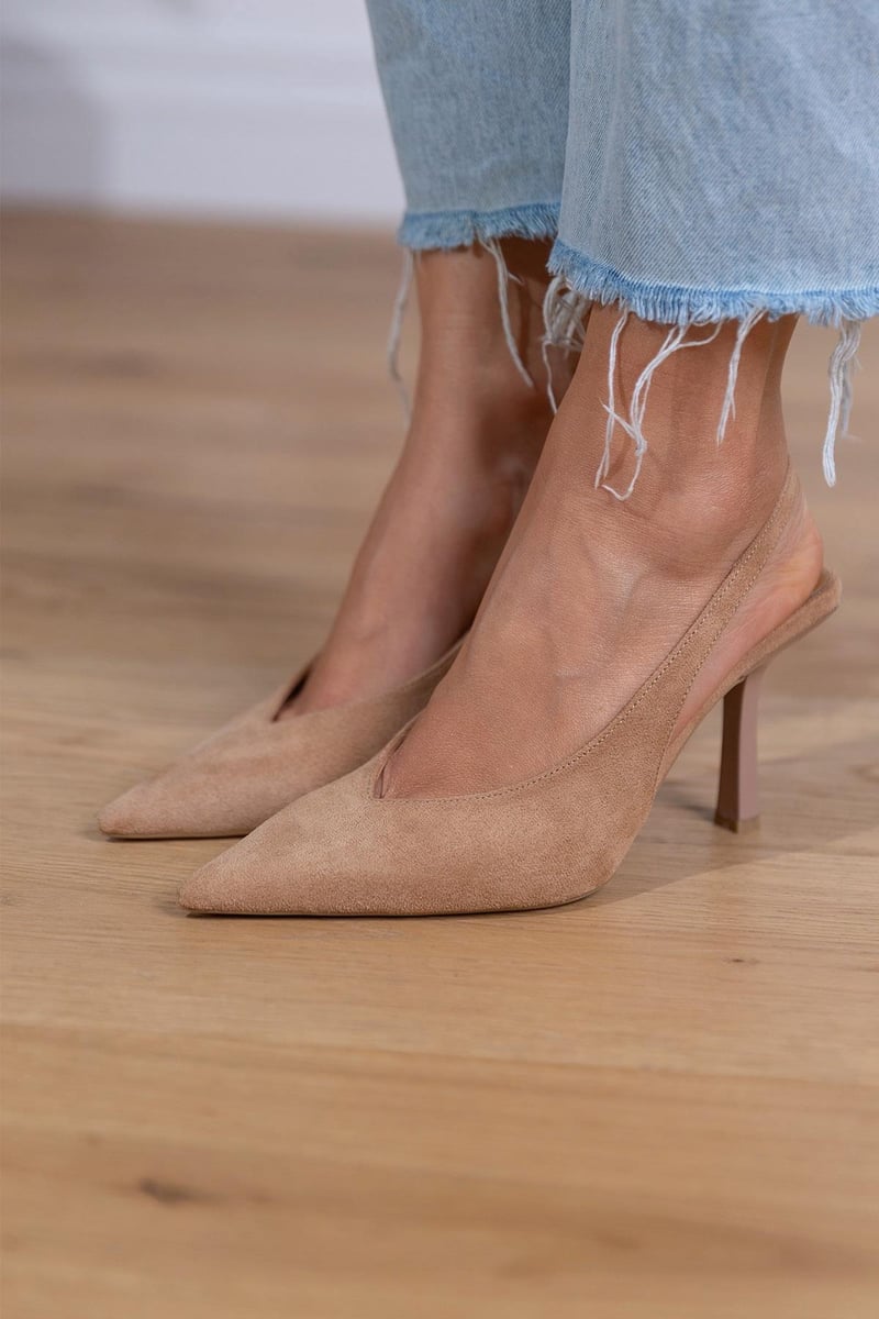 Escarpins Slingback Femme À Talon Aiguille Et Bout Pointu